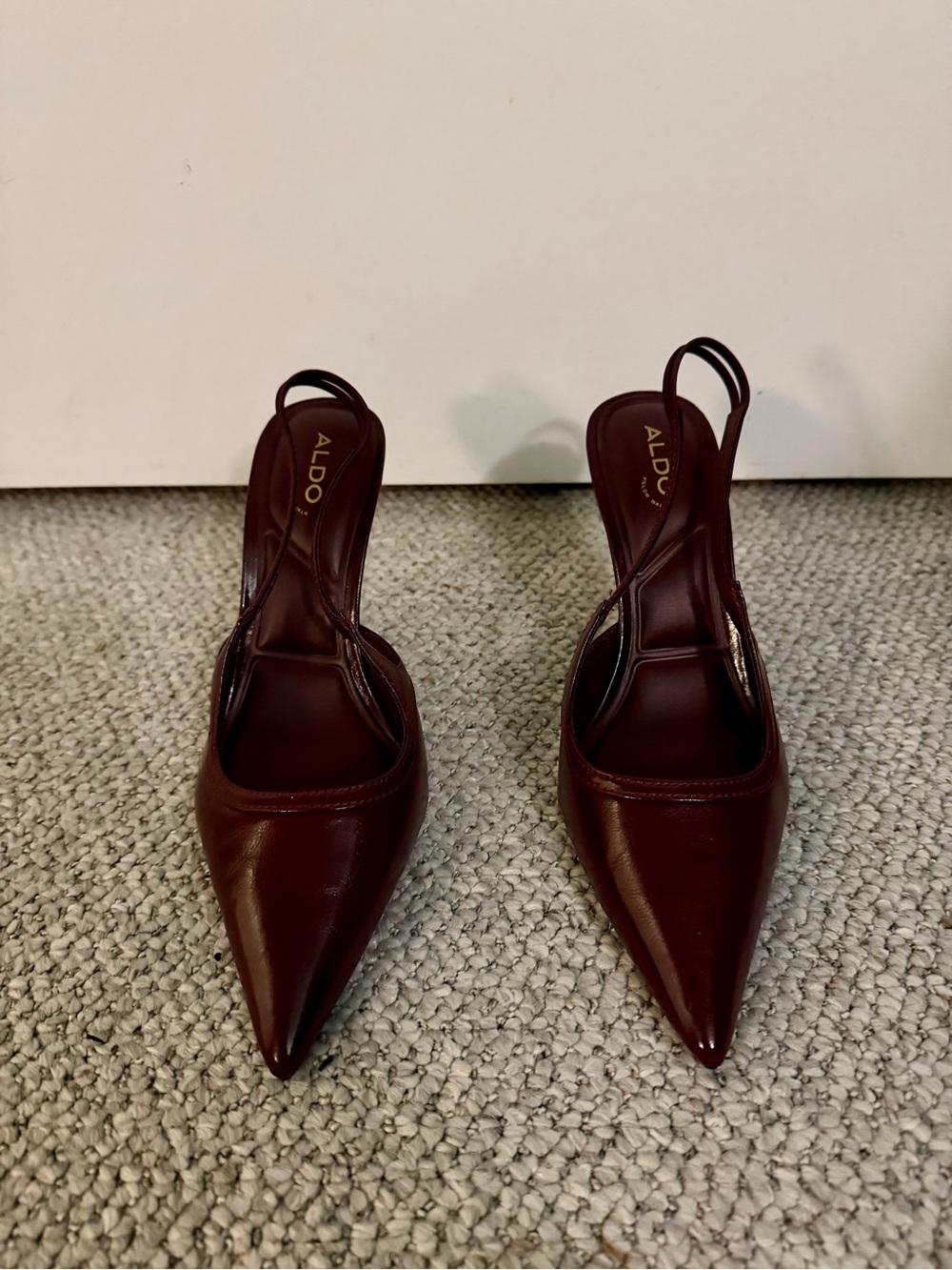 ALDO Burgundy Pointed Slingback Heels